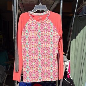 Reel Legends, Colorful Geometric Long Sleeve Top